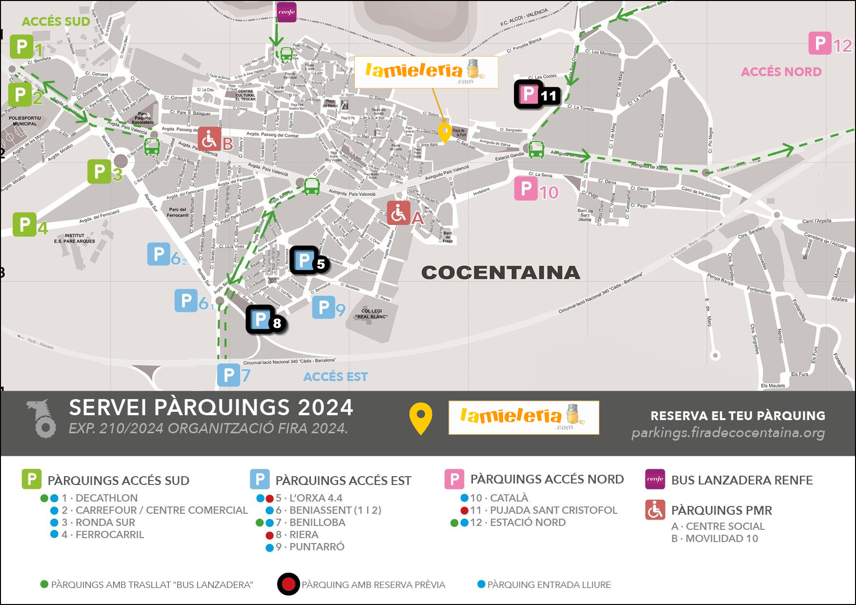 Plano de parkings Feria de Cocentaina 2024